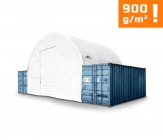 Přístřešek na lodní kontejnery šířka: 8 m, délka: 6 m, výška: 3 m, 900g/m2 BÍLÁ