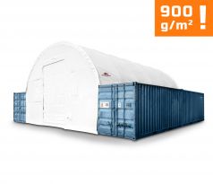 Přístřešek na lodní kontejnery šířka: 8 m, délka: 12 m, výška: 3 m, 900g/m2 BÍLÁ